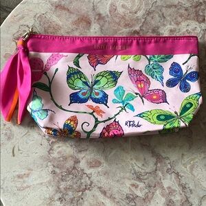 New Without Tags Woman’s Estée Lauder Pink Butterfly Zippered Cosmetics Bag